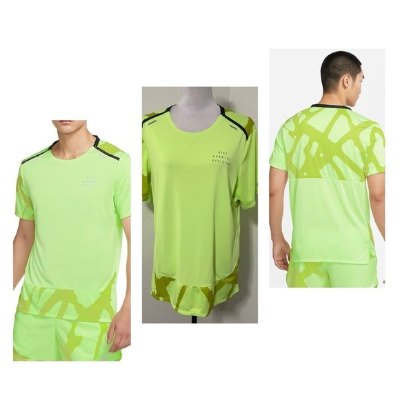 Nike Dri-fit Run Division Rise 365 Quick Dry Running Top 'Green' DQ4757-358 NWOT - Picture 1 of 9